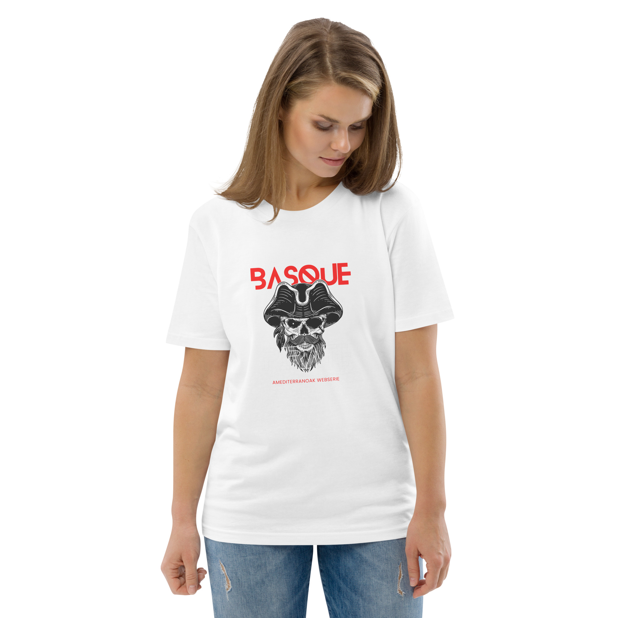 T-shirt unisexe en coton biologique Basque pirate 98 T-shirt unisexe en coton biologique Basque pirate – Image 98